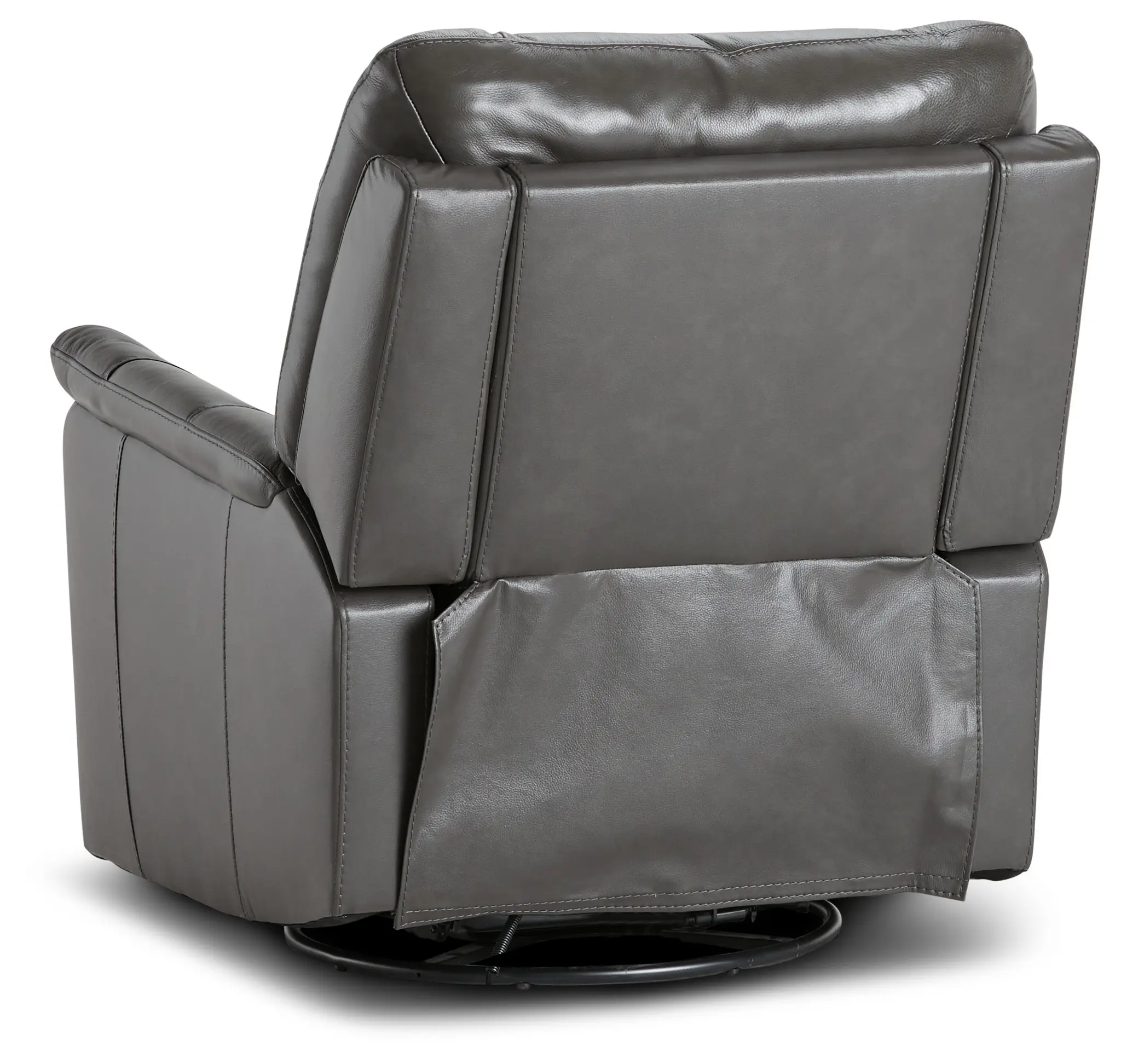 Owen Dark Gray Leather Power Swivel Glider Recliner Owen Dark Gray Leather Power Swivel Glider Recliner