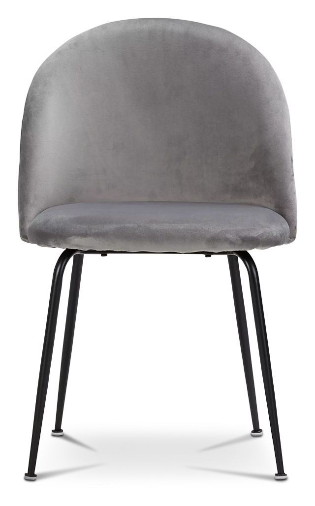 Capri Gray Upholstered Side Chair W/ Black Legs (2)
