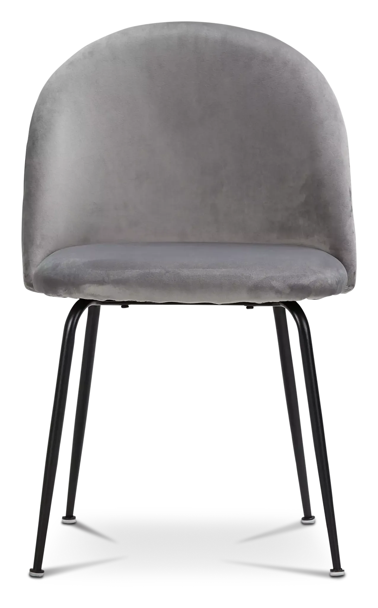 Capri Gray Velvet Upholstered Side Chair W/ Black Legs