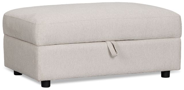 Carmen Light Beige Fabric Storage Ottoman