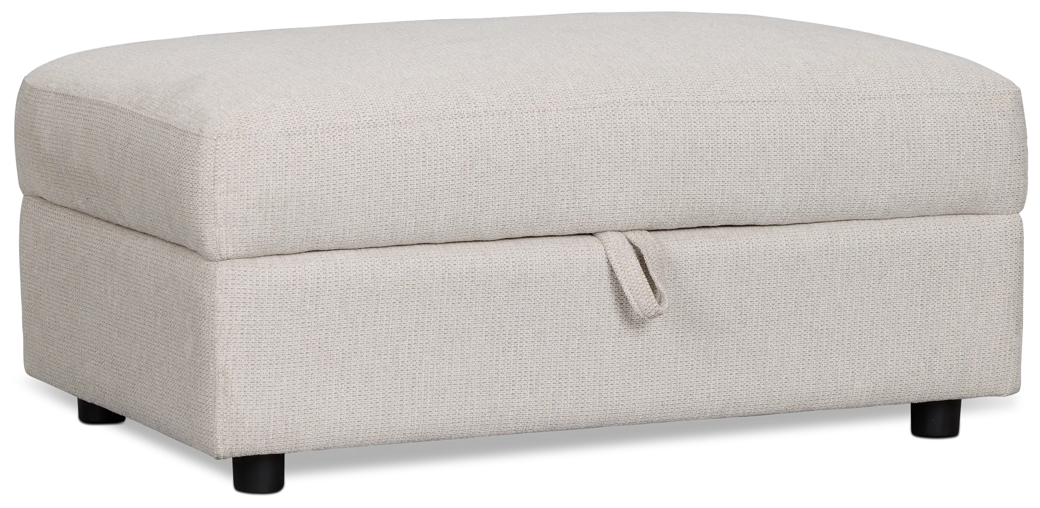 Carmen Light Beige Fabric Storage Ottoman