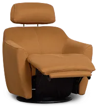 Aria Medium Brown Micro Power Swivel Recliner