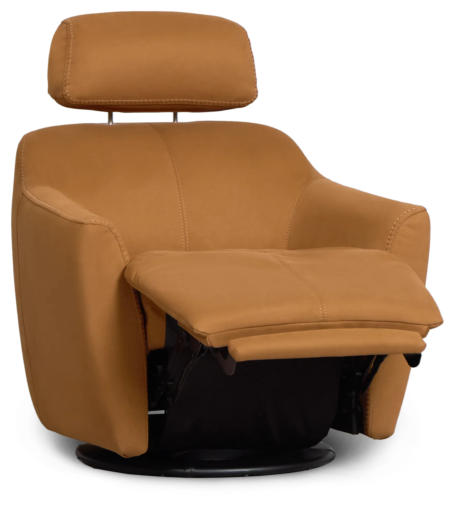 Aria Medium Brown Micro Power Swivel Recliner