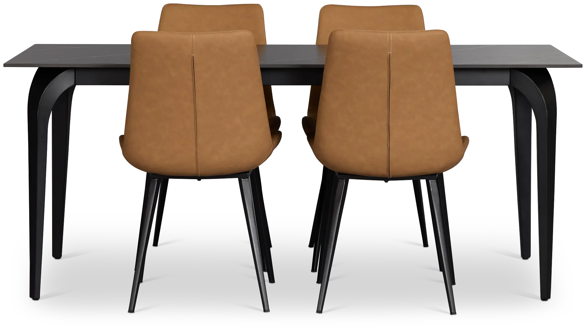 Sierra Black Stone Rectangular Table & 4 Upholstered Chairs Sierra Black Stone Rectangular Table & 4 Upholstered Chairs