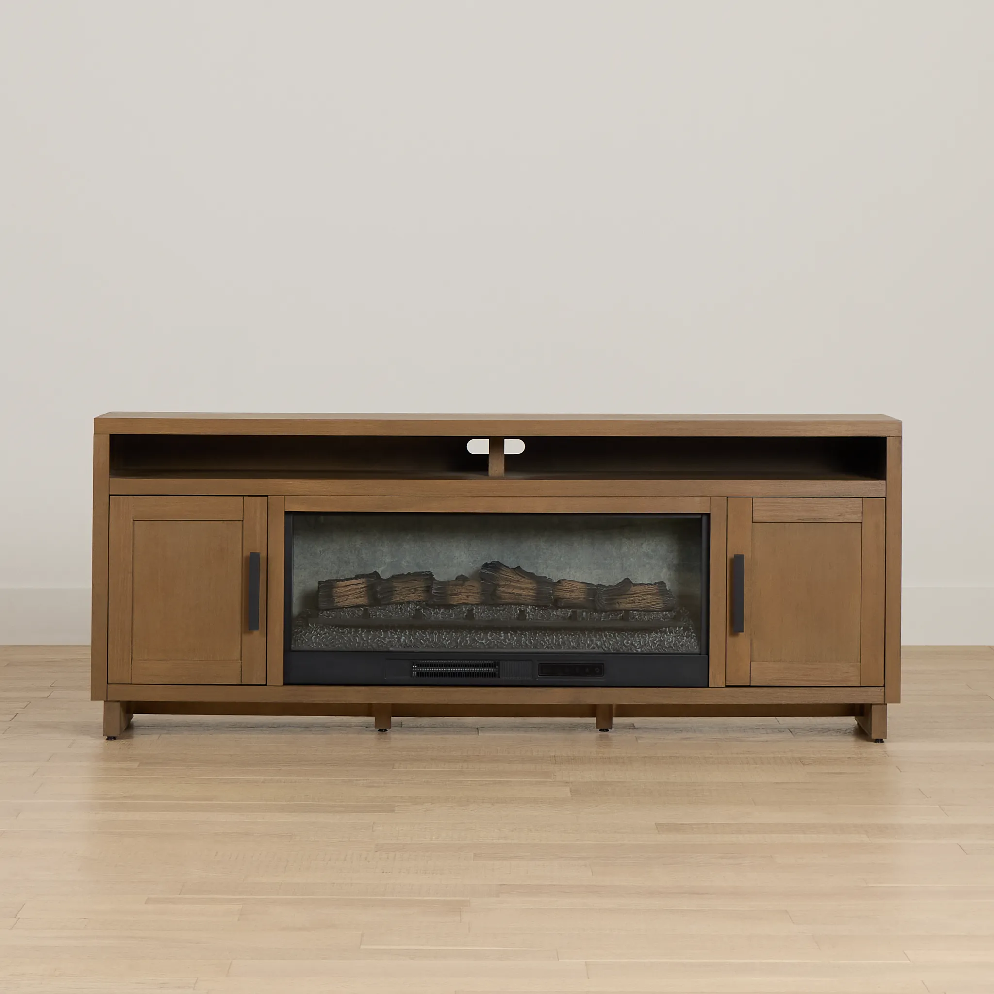 Richmond Light Tone 80" Tv Stand With Fireplace Insert