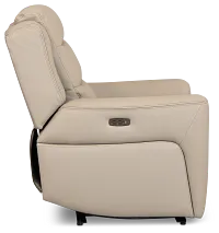 Wilder Taupe Leather Power Recliner With Power Headrest