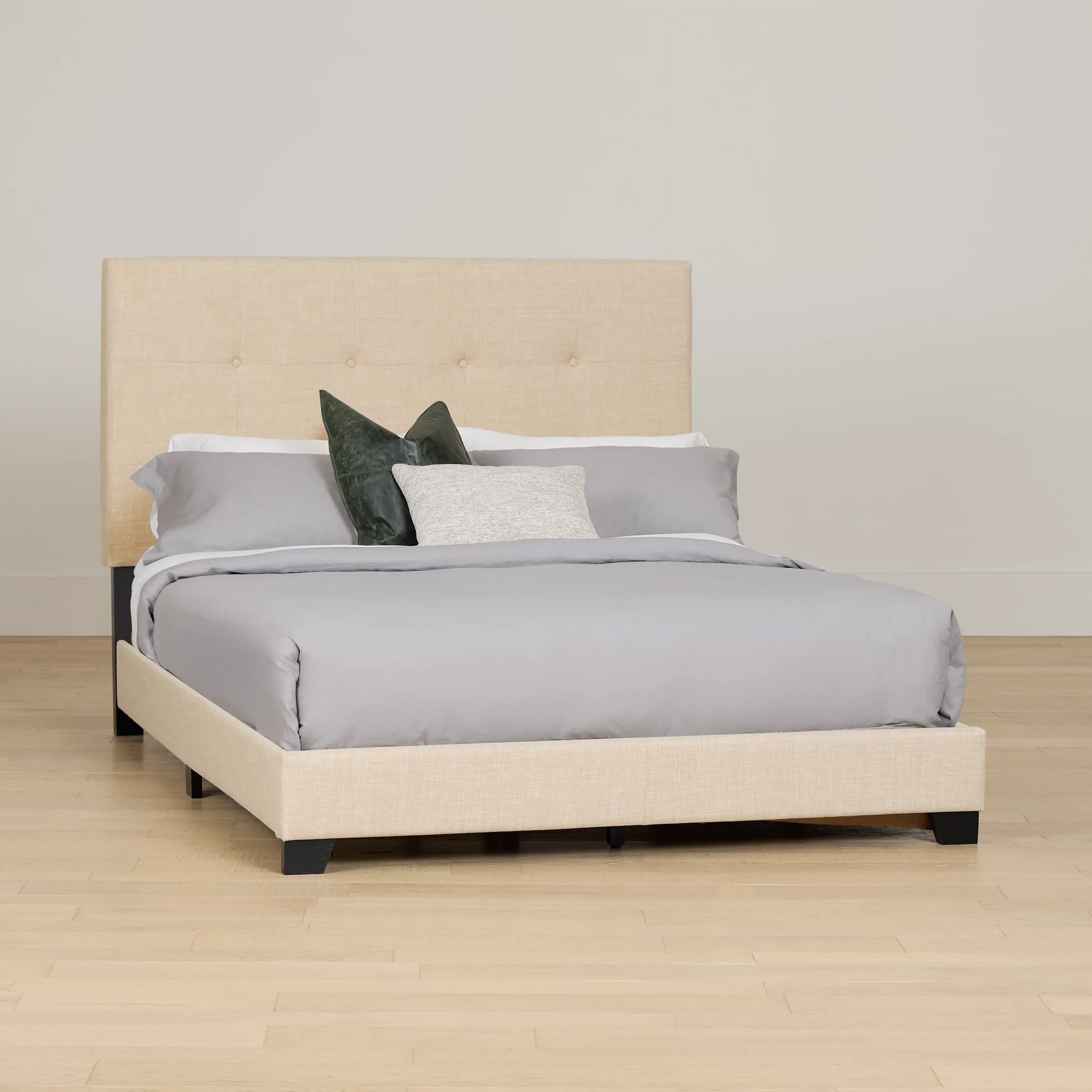 Flagler Beige Uph Panel Bed
