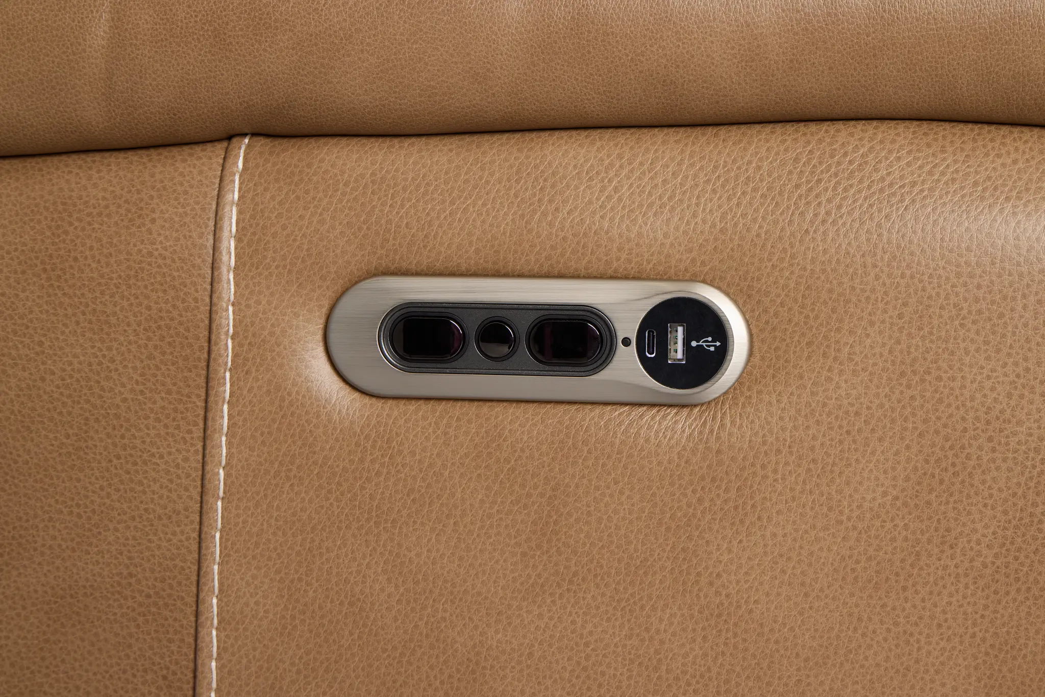 Jasper Light Brown Leather Large Dual Power Reclining Two-arm Sectional Jasper Light Brown Leather Large Dual Power Reclining Two-arm Sectional