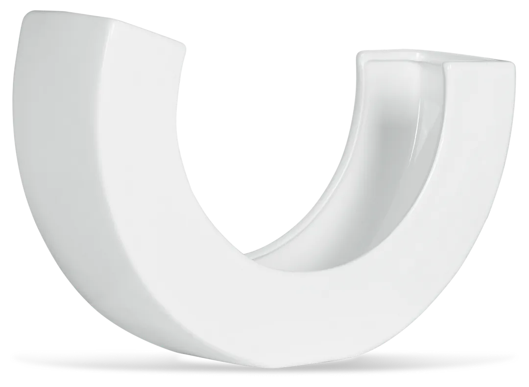 Benito White Curved Vase
