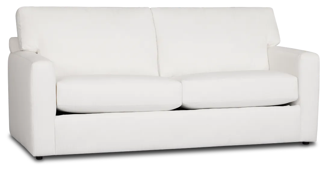 Rhodes White Fabric Memory Foam Sleeper