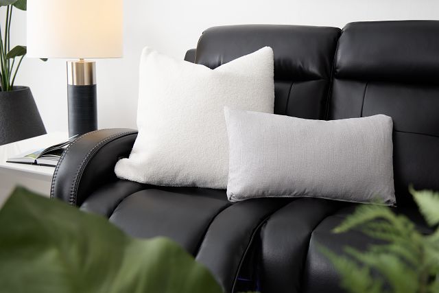 Zeke Light Gray Lumbar Accent Pillow