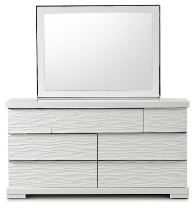 Ocean Drive White Dresser & Mirror