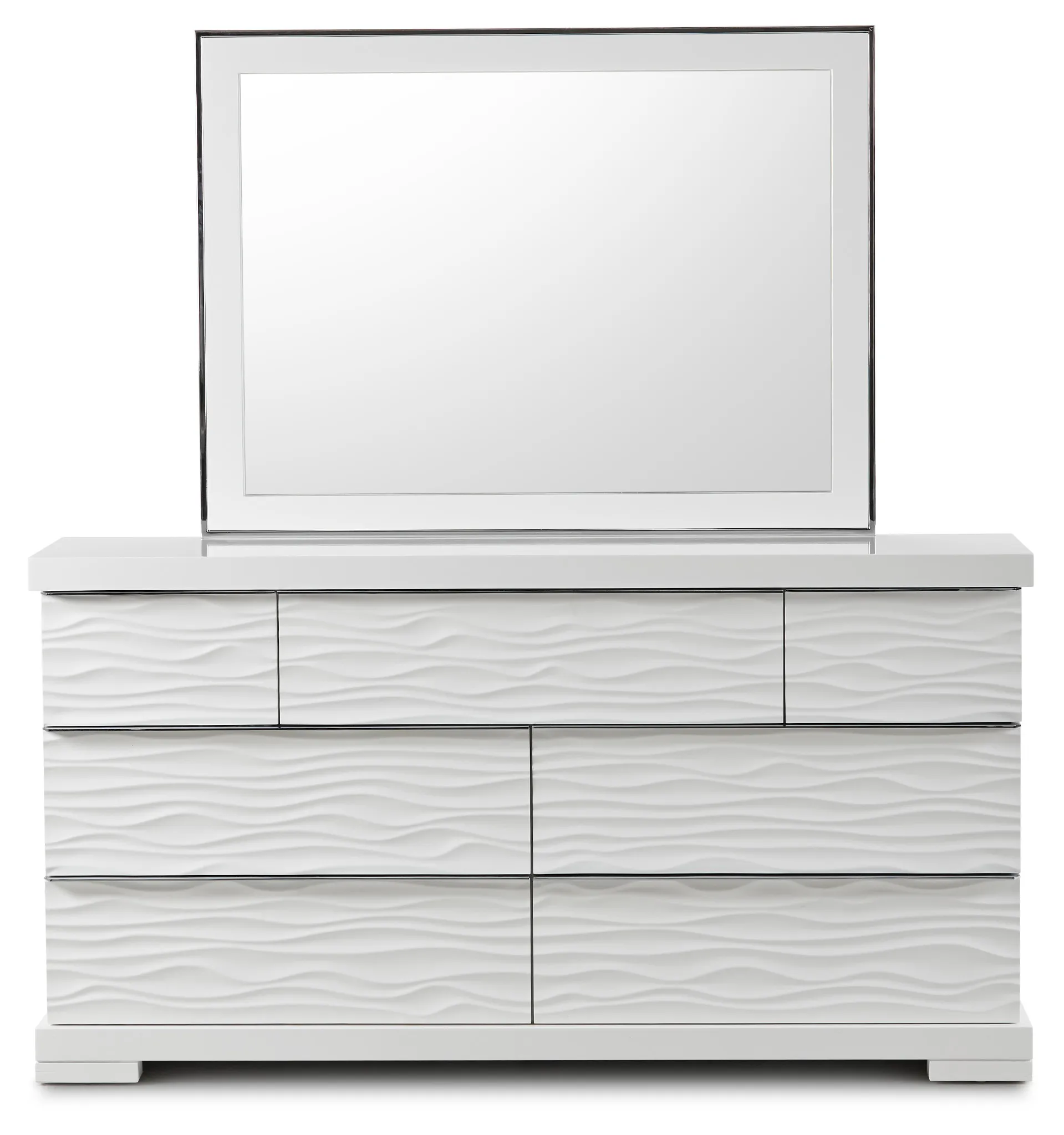 Ocean Drive White Dresser & Mirror