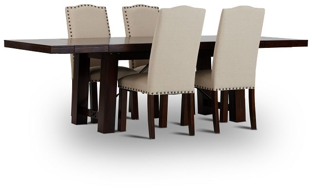 Napa Dark Tone Table & 4 Upholstered Chairs (9)