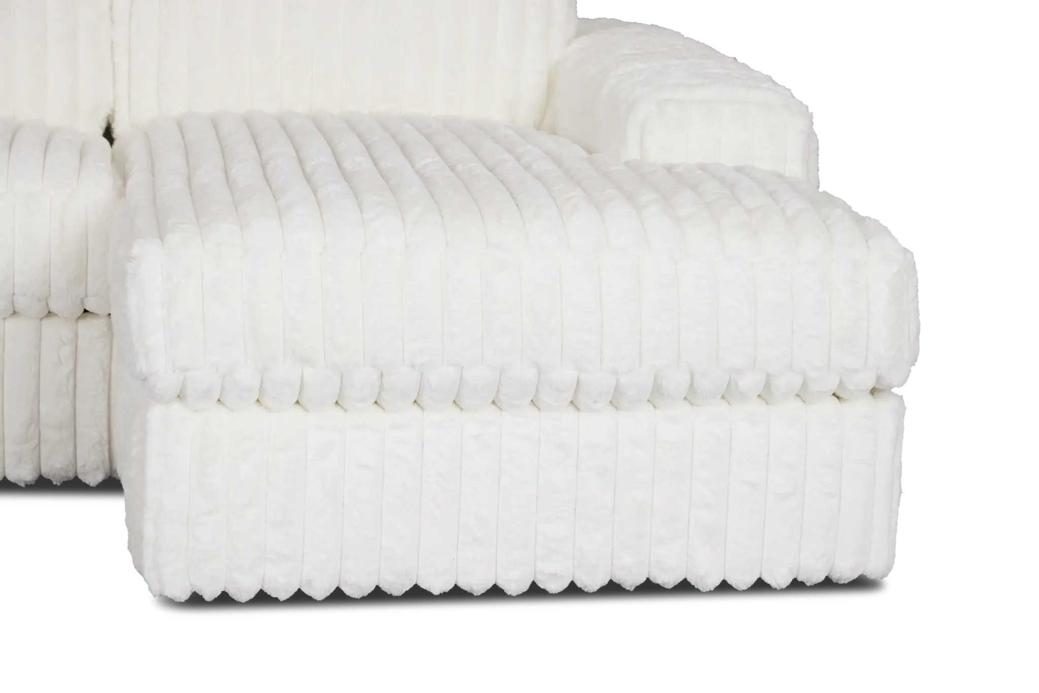 Teddy White Fabric Right Chaise Sectional Teddy White Fabric Right Chaise Sectional