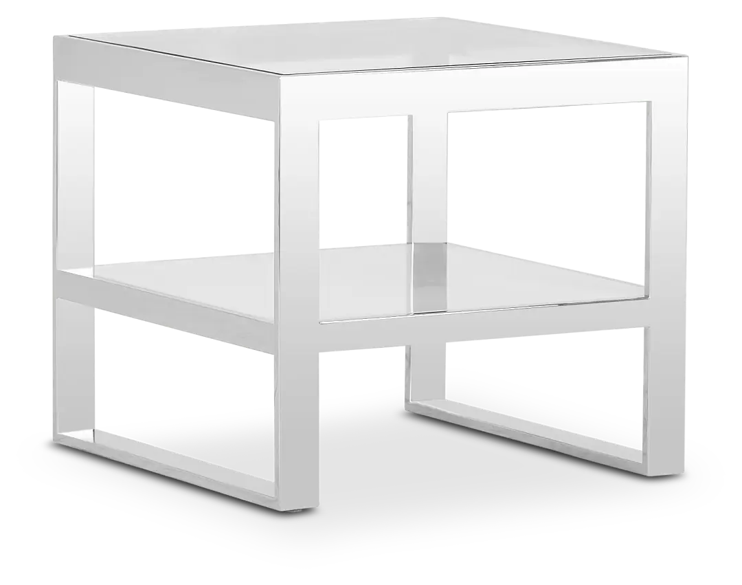Miami White Glass End Table Miami White Glass End Table