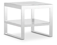 Miami White Glass End Table