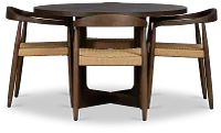 Santorini Dark Tone Round Table & 4 Upholstered Chairs