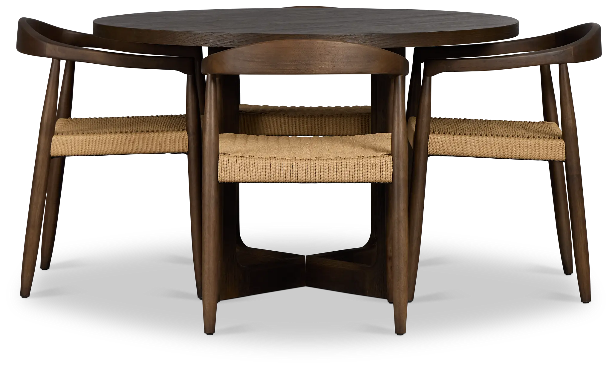 Santorini Dark Tone Round Table & 4 Upholstered Chairs Santorini Dark Tone Round Table & 4 Upholstered Chairs