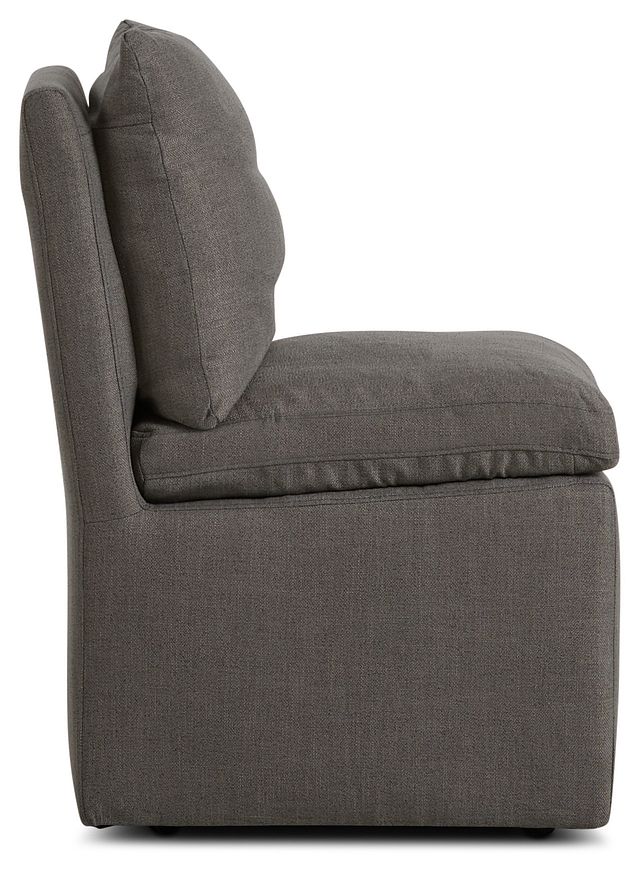 Auden Dark Gray Castored Upholstered Side Chair