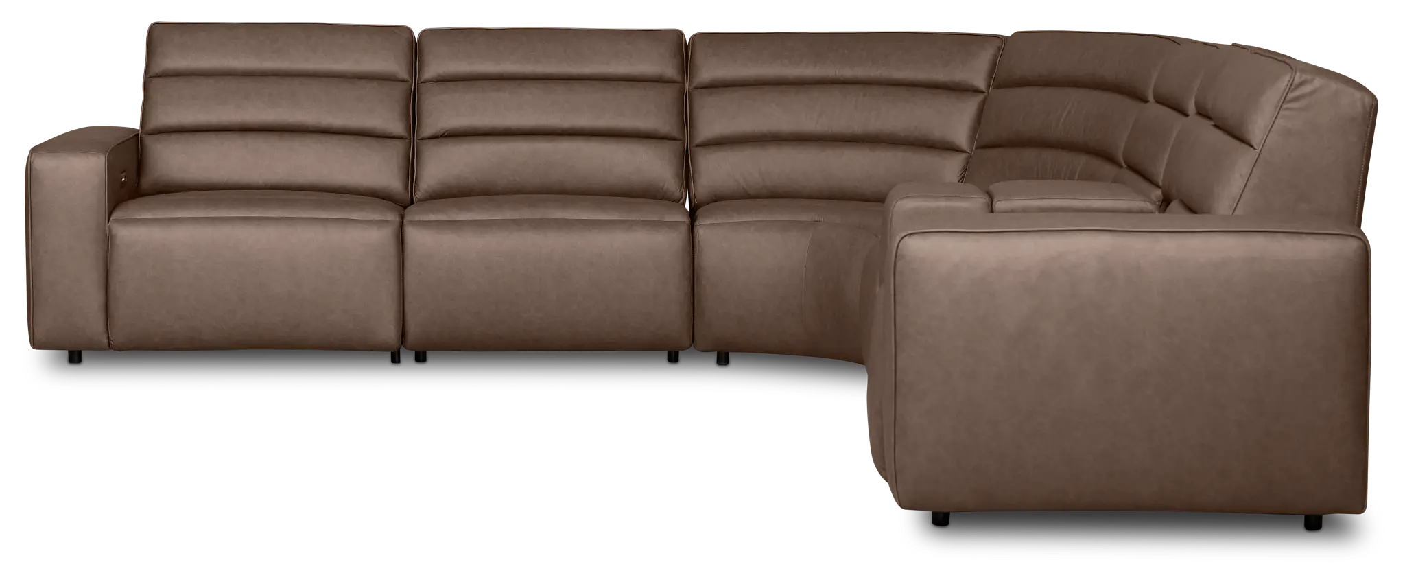 Sawyer Dark Brown Micro Medium Triple Power 2-arm Sectional Sawyer Dark Brown Micro Medium Triple Power 2-arm Sectional