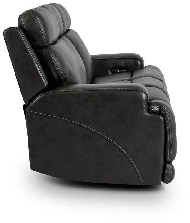Valor Dark Gray Leather Power Reclining Sofa (3)
