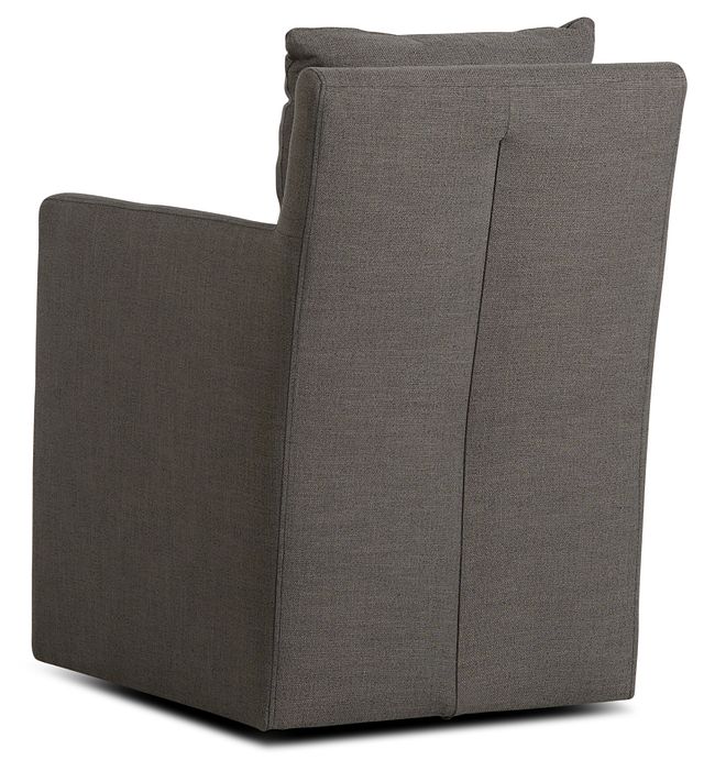 Auden Dark Gray Castored Upholstered Arm Chair (4)