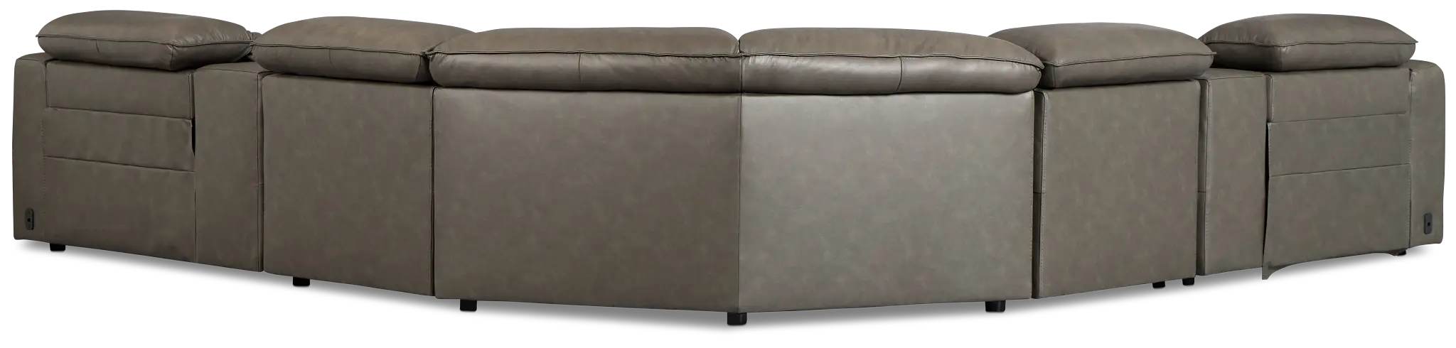 Ryland Dark Gray Lthr/vinyl Large Dual Power Reclining Two-arm Sectional Ryland Dark Gray Lthr/vinyl Large Dual Power Reclining Two-arm Sectional