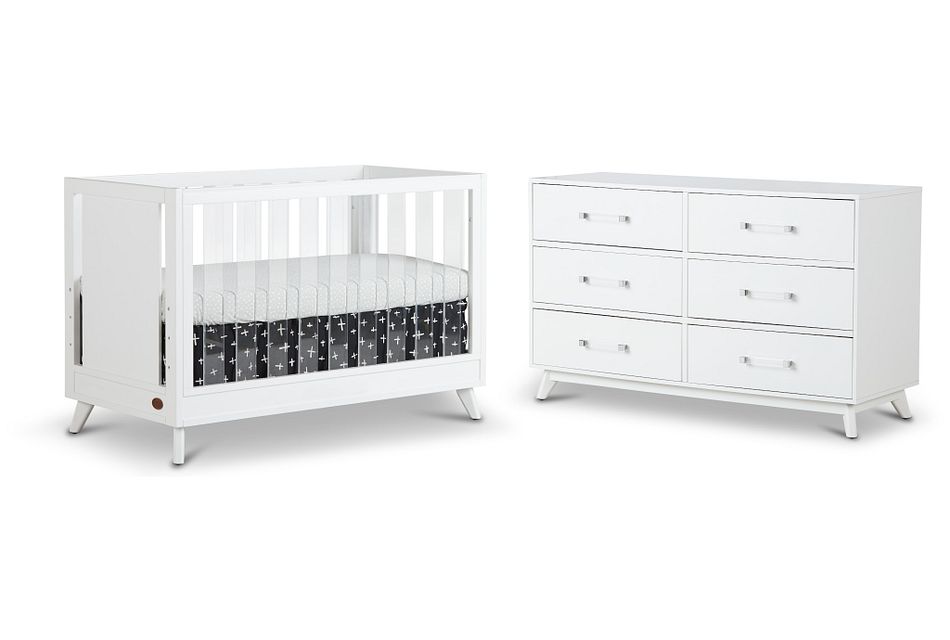 Kayson White Acrylic Crib Bedroom Baby Kids Cribs City