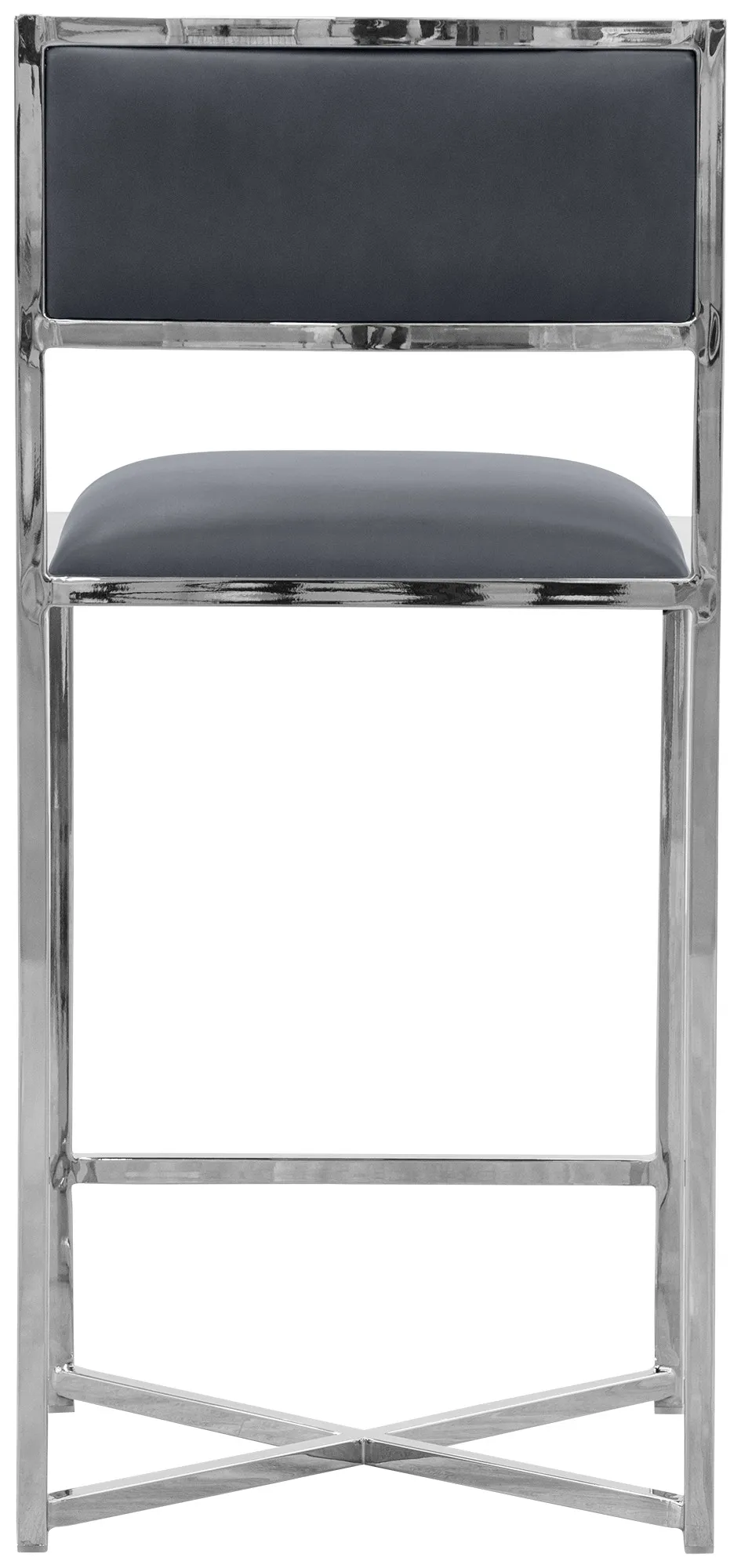 Amalfi Graystnl Steel 24" Upholstered Barstool