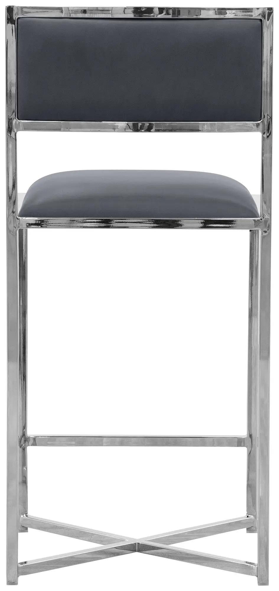 Amalfi Graystnl Steel 24" Upholstered Barstool Amalfi Graystnl Steel 24" Upholstered Barstool