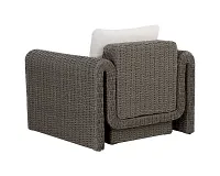 Makel Dark Gray Ivory Cushioned Arm Chair