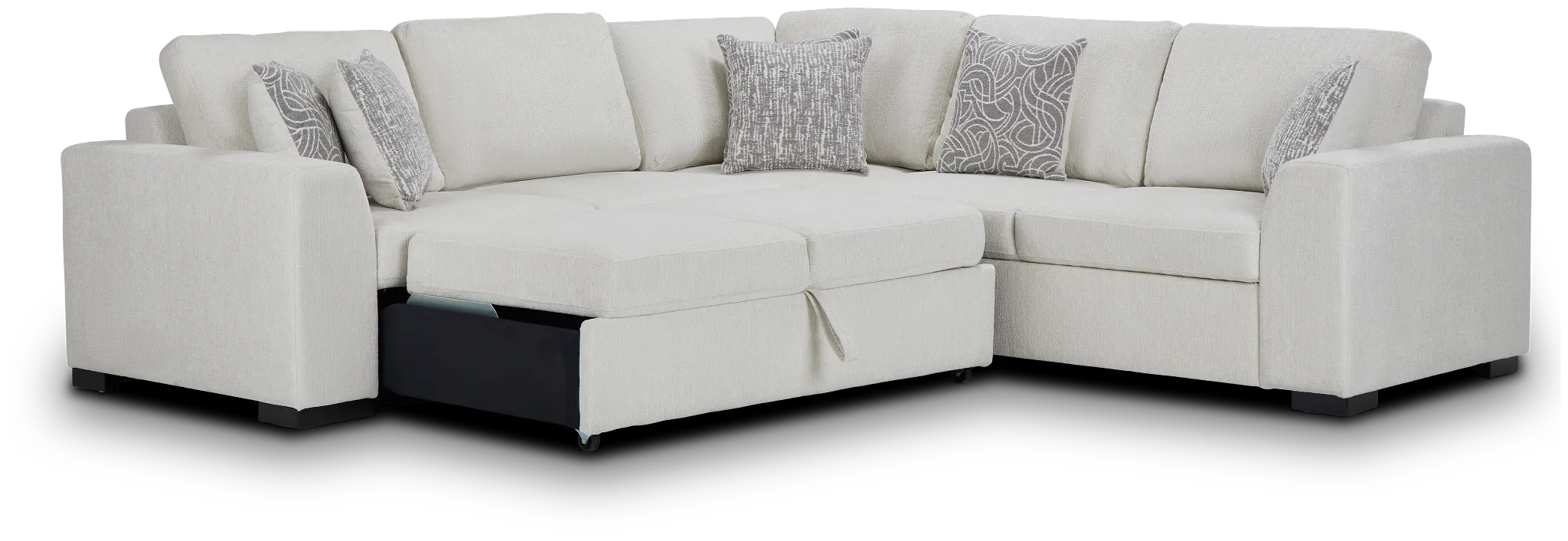 Blakely White Fabric Lf 2arm Sleeper Sect