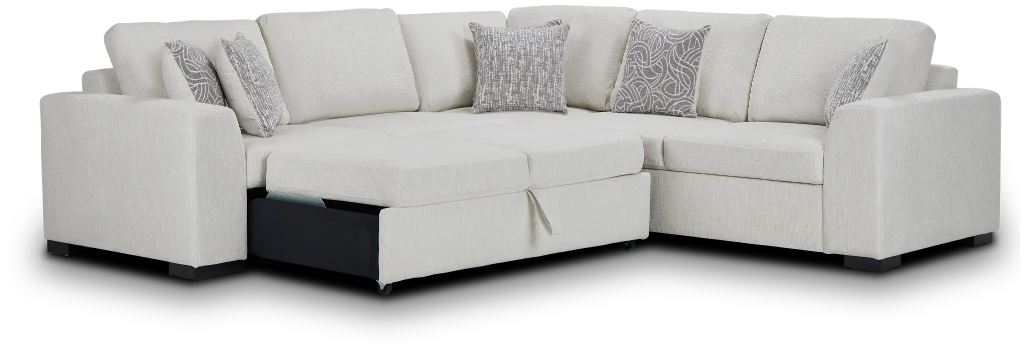 Blakely White Fabric Lf 2arm Sleeper Sect Blakely White Fabric Lf 2arm Sleeper Sect