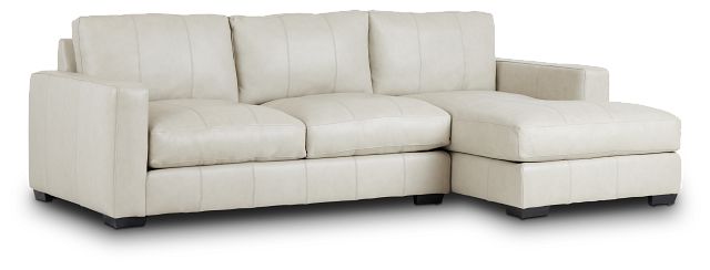 Dawkins Taupe Leather Right Chaise Sectional