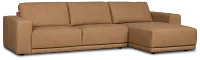 Kellan Light Brown Leather Right Chaise Sectional
