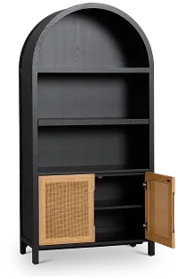Pacific Black Arched Bookcase