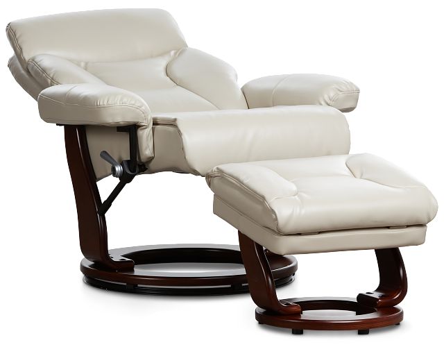 Fisher Taupe Micro Recliner & Ottoman