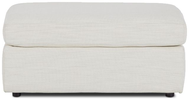 Noah Ivory Fabric Ottoman