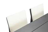 Linear Dark Gray White 70" Aluminum Table & 4 Cushioned Side Chairs