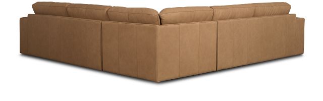 Kellan Light Brown Leather Small Two-arm Sectional