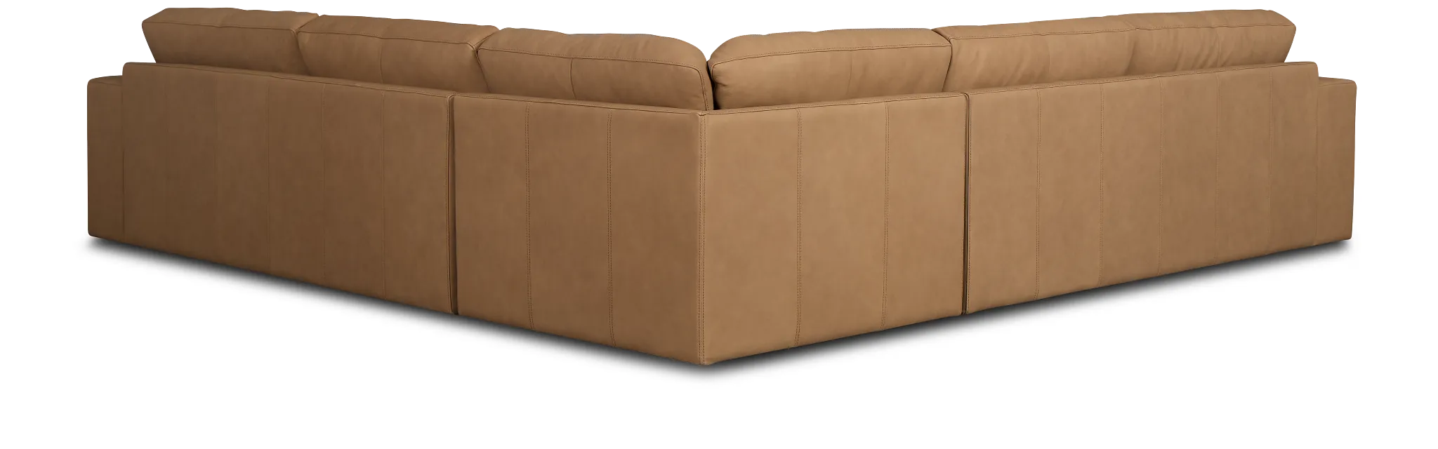 Kellan Light Brown Leather Small Two-arm Sectional