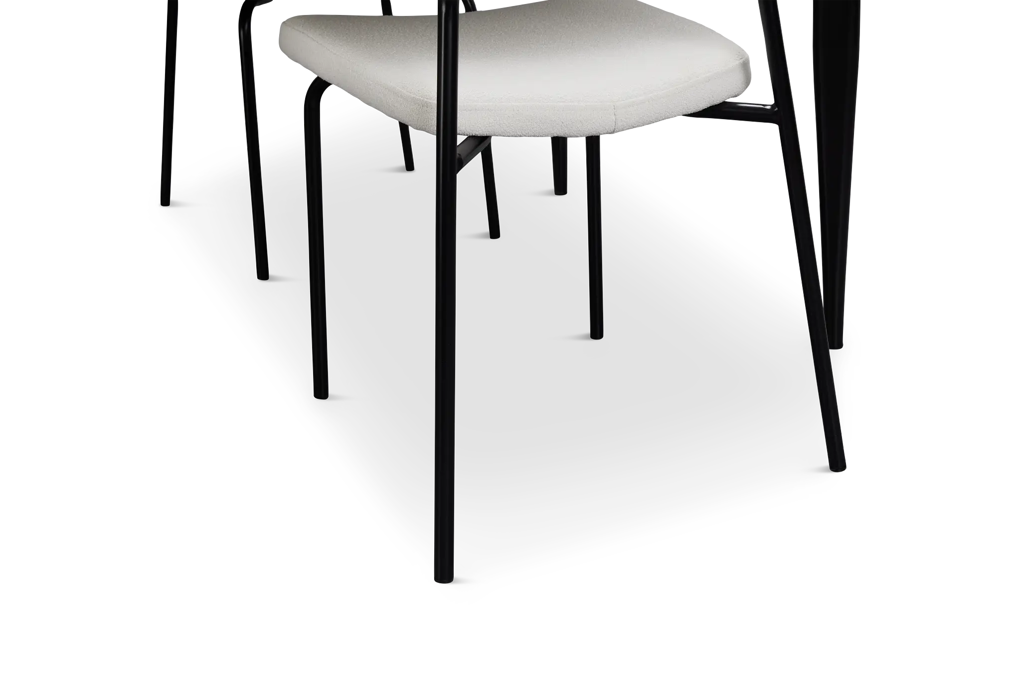 Andover White Rect Table & 4 White Upholstered Chairs Andover White Rect Table & 4 White Upholstered Chairs