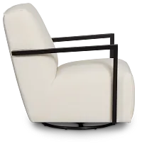Lucas White Fabric Swivel Rocker Glider