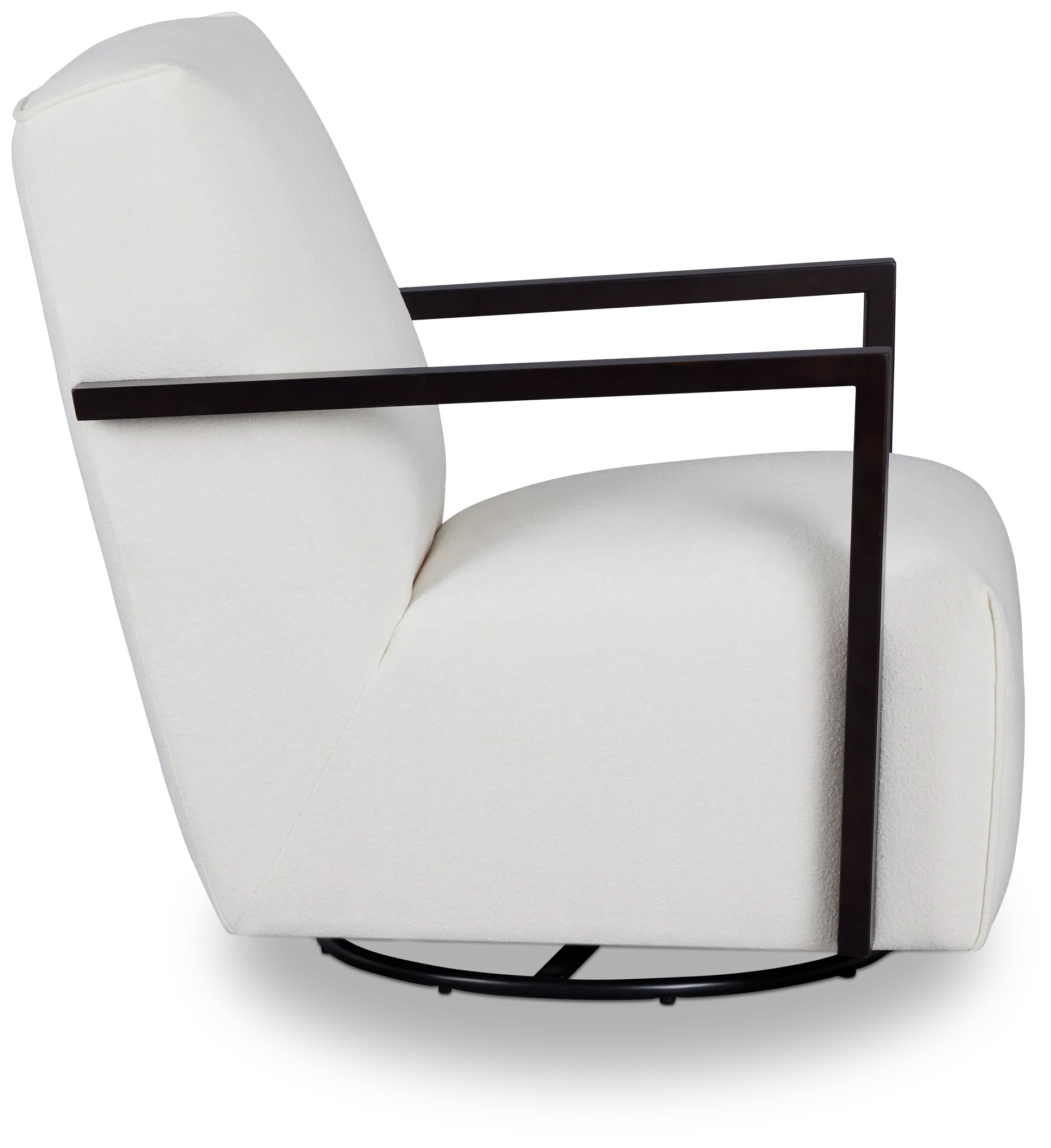 Lucas White Fabric Swivel Rocker Glider