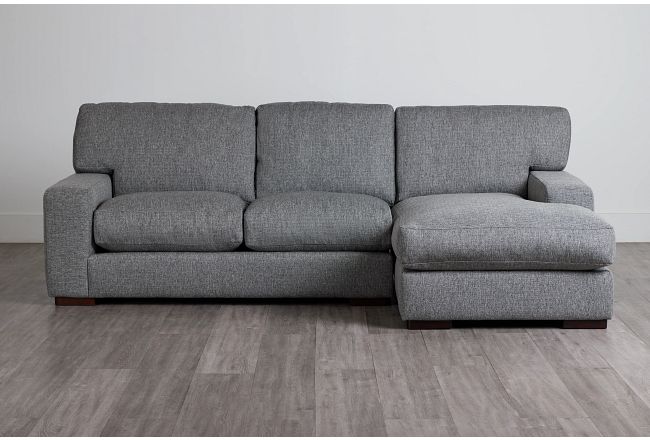 Veronica Dark Gray Down Right Chaise Sectional
