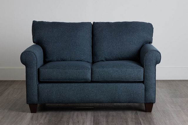 Cameron Blue Fabric Loveseat