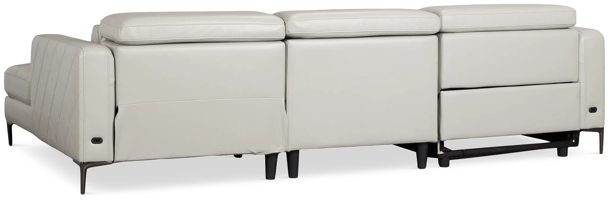 Ava Light Gray Micro Right Chaise Power Reclining Sectional