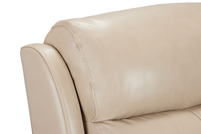 Graham Light Beige Lthr/vinyl Small Two-arm Manually Reclining Sectional