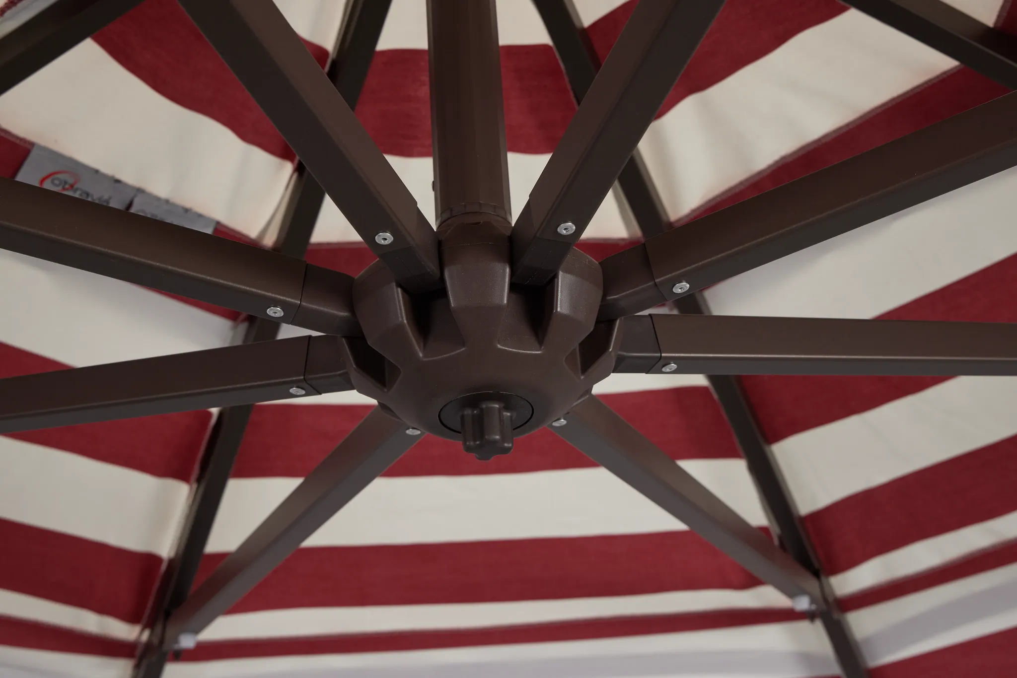 Belize Red Stripe Cantilever Umbrella